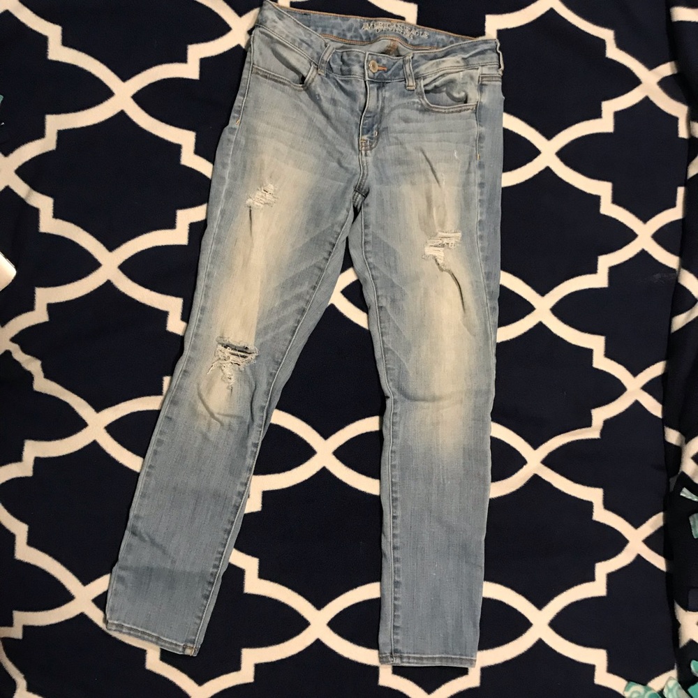 Light wash distressed jeans from American Eagle